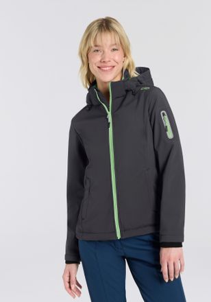 F.lli Campagnolo Softshelljacke CMP WOMAN JACKET ZIP HOOD, Damen, Gr. 34, antracite, pi, Obermaterial: 96% Polyester, 4% Elasthan. Futter: 100% Polyester, Jacken Softs