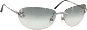 Chanel Pre-owned Accessories, female, Gray, Size: ONE SIZE Pre-owned Metal Sunglasses