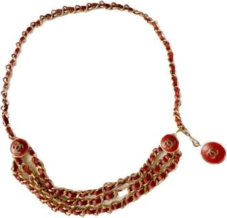 Chanel Pre-owned Belts, female, Yellow, Size: ONE SIZE Pre-owned Fabric belts