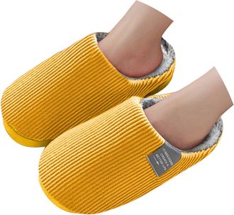 Generic Womens Cozy Memory Foam Slippers Indoor Outdoor Slip On House Shoes Non Slip Soft Plush Cotton Slippers Women Comfy Warm Fuzzy Lined Winter Shoes Fash
