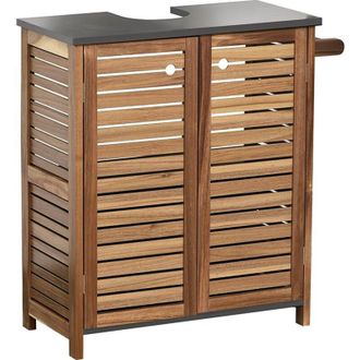 Tendance Mobile sotto lavabo in acacia e mdf 2 ante + 1 ripiano interno + portasciugamani intergre - element Tendance