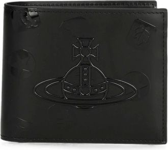 Vivienne Westwood Shiny Wallet - Dames - Accessoires - Zwart - Maat: ONE Size Leer
