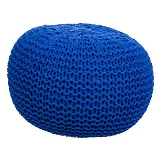 Wanderlust Deco Wanderlust Deco - Puff De Algod&oacute;n Trenzado Azul 38x38x28