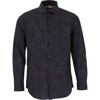 Lords of Harlech Nigel Button-Up Shirt in Montgat Paisley Black at Nordstrom, Size Medium