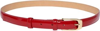 Ines De La Fressange Aurelia rood patentleren riem - Dames - Riemen - Rood - 85 CM - Leer - Accessoires