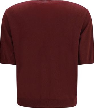 Weekend by Max Mara Womens Marea Wool T-Shirt Bordeaux T-Shirts And Polos