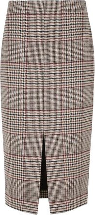 Federica Tosi Midi-rok in Welshe stijl - Dames - Kokerrokken - Bruin - S - Rokken