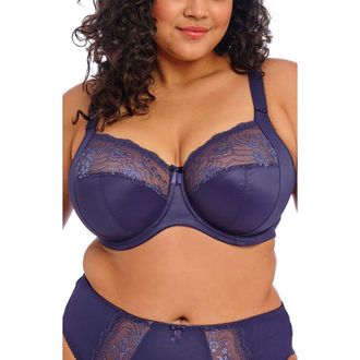 Elomi Morgan Full Figure Underwire Bra in Midnight at Nordstrom, Size 40Jj