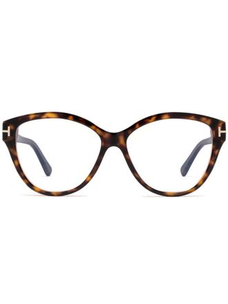 Tom Ford Eyewear Bril met schildpadschild-design - Bruin