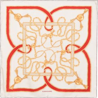 Ferragamo Sciarpa con stampa grafica - Toni neutri