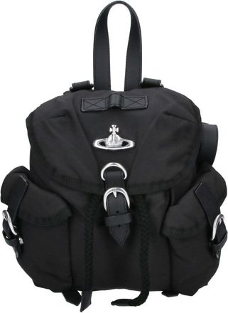 Vivienne Westwood Highland Black Fabric Leather Accent Backpack