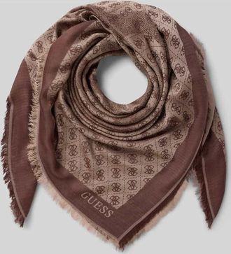 Guess Tuch aus Viskose mit Logo-Muster Modell ECO ERICA KEFIAH in Dunkelbraun, Größe 1