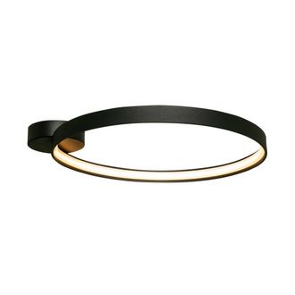 Netlighting Circle Integrated LED Semi Flush Light Matt Black 5520lm 3000K