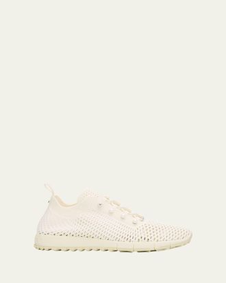 Jimmy Choo London Veles Crochet-Knit Low-Top Trainers