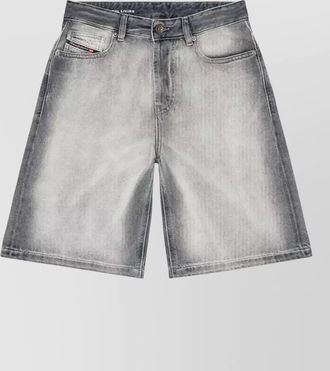 Diesel denim gradient-wash mid-rise relaxed-fit knee-length shorts