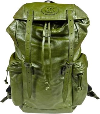 Gucci Pre-owned Backpacks, male, Green, Size: ONE SIZE Pre-owned Vintage Backpack