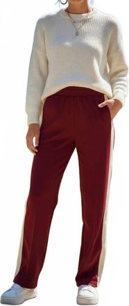 She + Sky Womens Scuba Knit Long Pants In Red
