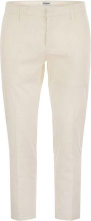 Dondup Alfredo Slim-fit Broeken - Heren - Slim Fit Broeken - Wit - W36 - Katoen - Broeken