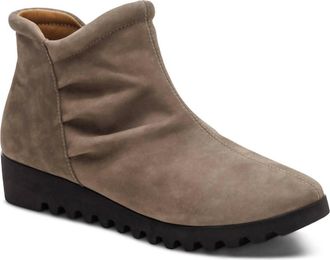 Aetrex Womens Zoey Slip On Boot In Dark Taupe Nubuck