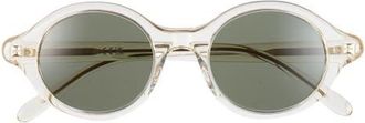 Loewe Slim Round Sunglasses in Shiny Beige /Green at Nordstrom