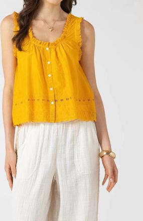 Dex Clothing Embroidered Lace Trim Tank In Sunflower