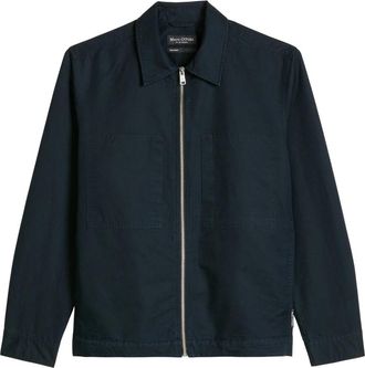 Marc O'Polo Geweven Overshirt - Heren - Zomerjassen - Blauw - 2XL - Katoen - Jassen