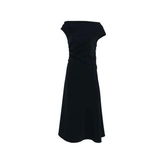 P.A.R.O.S.H. Party Dresses, female, Black, Size: XS Draped Boat-Neck Dress