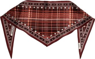 Acne Studios Accessoires, unisex, Rood, ONE Size, Satijn, Gevlokt Zijden Bandana