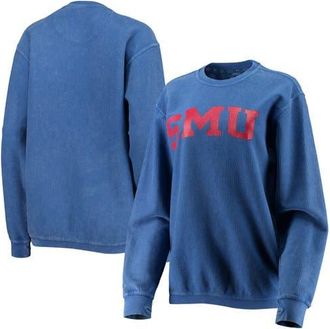 Pressbox Womens Pressbox Royal SMU Mustangs Comfy Cord Vintage Wash Basic Arch Pullover Sweatshirt at Nordstrom, Size X-Large