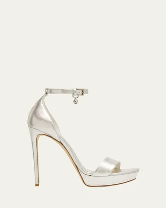 Alexander McQueen 125mm Metallic Leather Platform Sandals