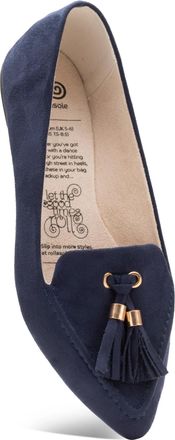 Rollasole Womens Loafers - Midnight Blues - Folding Flat Shoes for Women, Stylish Foldable Slip on Loafer for Handbag (Navy Blue, UK Footwear Size System, Adult