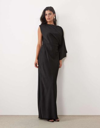 Asos monospalla maxi con schiena aperta nero