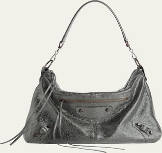 Balenciaga Mens Le City Moto Medium Leather Crossbody/Shoulder Bag