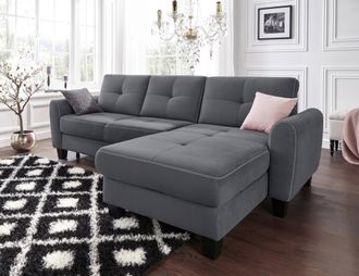 Sit&more Ecksofa »Varese L-Form« mit Federkern, wahlweise mit Bettfunktion und Stauraum