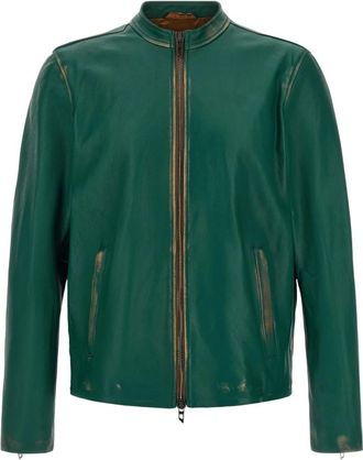 Diesel Jassen, Heren, Groen, L, Leer, L-Racy Jacket
