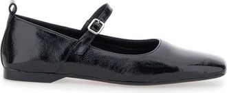 Vagabond delia Black Ballerinas With Adjustable Strap In Shiny Leather Woman