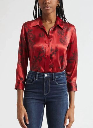 L'agence Dani 3/4 Sleeve Blouse In Painterfly Flower
