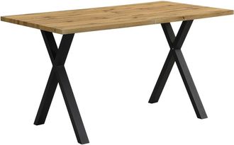 Urban Meuble Mesa de comedor industrial 140&times;80 cm en madera efecto roble