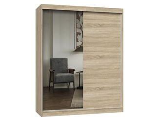 Topeshop Iga 160 A/b - Armario Con 2 Puertas Correderas - 1 Espejo - L. 160 Cm - Sonoma