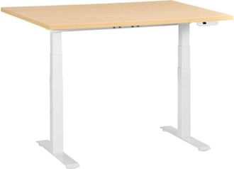 Beliani Beliani - Electric Adjustable Standing Desk Modern Square Feet 120 x 60 cm Light Brown Top and White Base Destines