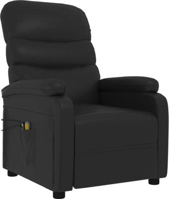 vidaXL Vidaxl - Sillón de masaje eléctrico cuero sintético negro