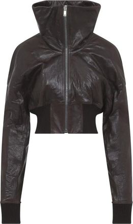 Rick Owens Dracuflight Cropped Jacket - Dames - Leren en Su&egrave;de Jassen - Bruin - S - Katoen - Jassen