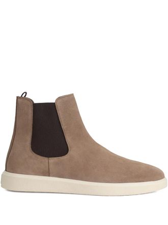 Boggi Milano Atlas suede chelsea boots - men - Calf Suede/Fabric/Calf Suede/Fabric/Rubber - 11 - Brown