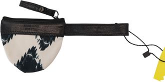 Costume National Witte Echthelederen Muntennotasch Strap Wallet