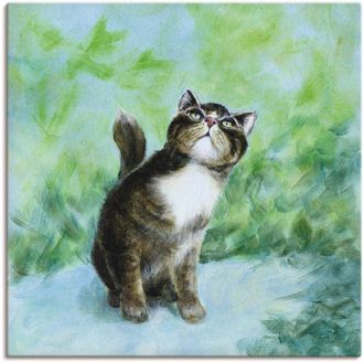 Artland Leinwandbild »Was ist denn da?« Haustiere 1 Stk. tlg. auf Keilrahmen gespannt