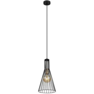 Globo Lighting Milli Lámpara de techo colgante con marco de alambre, color negro, 1 bombilla E27