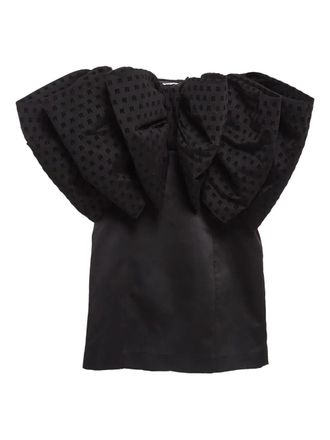 Rotate pre-owned bow-detail dress - women - Recycled Polyester/Polyester/Spandex/Elastane - S - Black