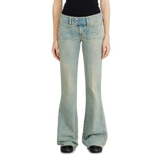 Diesel Bootcut Jeans Low Waist D-Hush, Medium blue, Zip fly