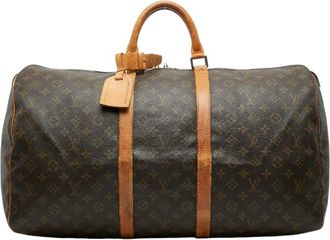 Louis Vuitton Brown Pvc Leather Boston Bag (Pre-Owned)