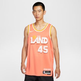 Nike Donovan Mitchell Cleveland Cavaliers City Edition Nike Mens NBA Swingman Jersey in Orange | HM5977-836
